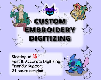 Custom Embroidery Digitizing: Logo, Patch, & Text (Digital File)