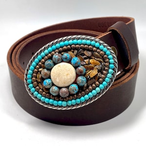 Stone Flower Buckle | Ocean Jasper | Tiger Eye | Turquoise