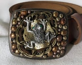Elegant Frog Broze and Black Belt Buckle