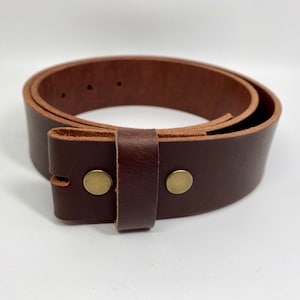 Dark Brown, Full Grain Leather Belt Strap for Buckles