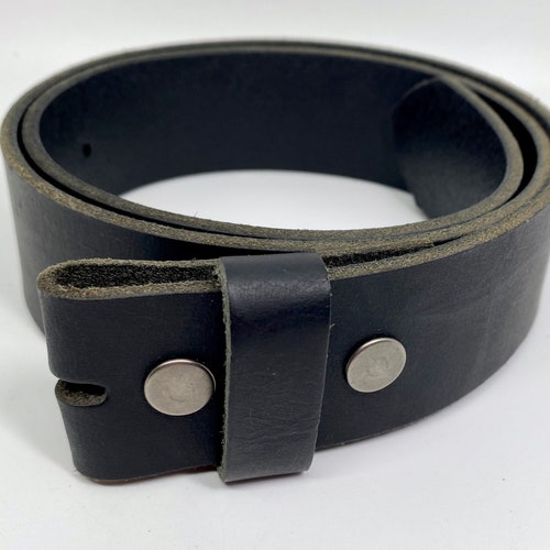 Black Full-grain Leather Belt Interchangeable Snap Belt - Etsy
