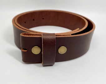 Dark Brown, Full Grain Leather Belt Strap for Buckles