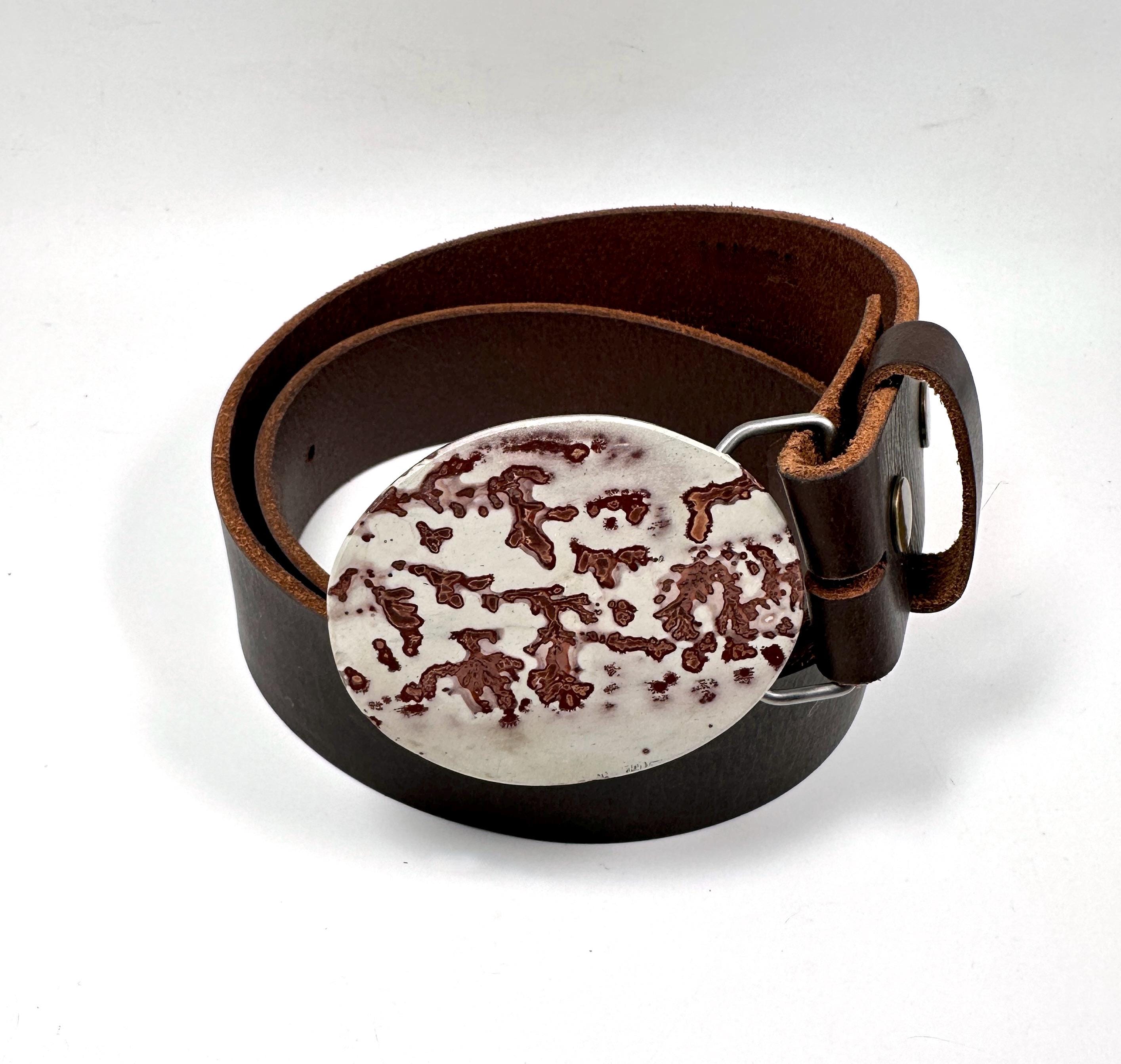 Boucle de ceinture vintage en pierre d'agate - style bohème