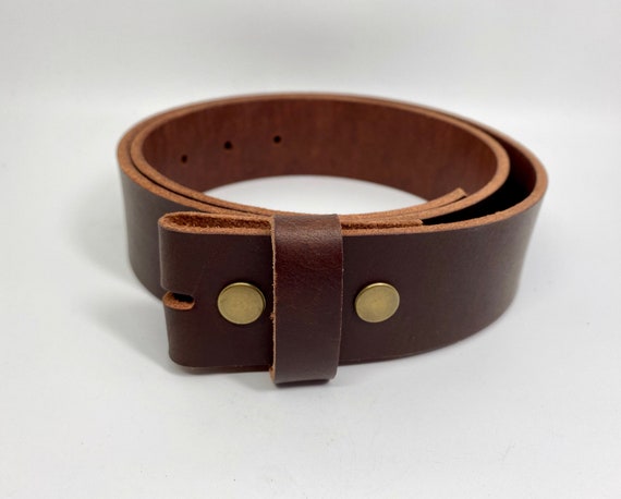 Dark Brown Full Grain Leather Belt Strap for Buckles | Etsy