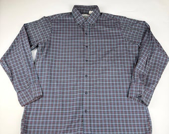 University Oxford 90’s/Y2K plaid button down shirt mens XL lightweight preppy