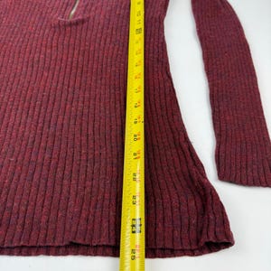 Y2K Free People burgundy hooded sweater women’s small wool blend zip neck image 8