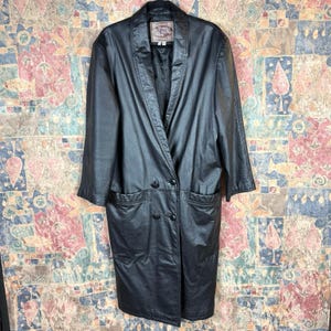 Grunge Leather Trench Coat - Etsy