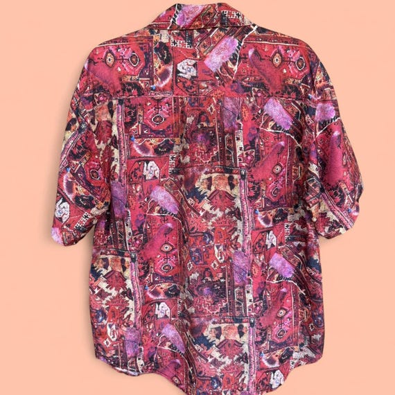 Whistles silk patchwork print button down blouse … - image 2