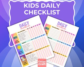 Kids Routine Chart Printable | Morning & Bedtime Checklist, Chore Chart, Daily Schedule (PDF Download)