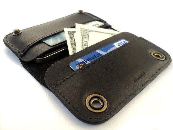 Items similar to iPhone 5 case - black leather on Etsy