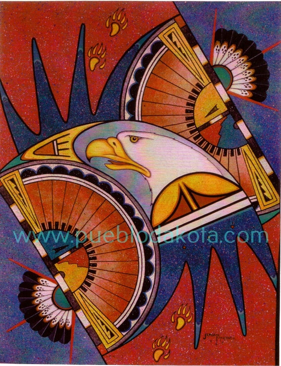 Eagle Spirit Giclée Print: San Ildefonso Pueblo Native American