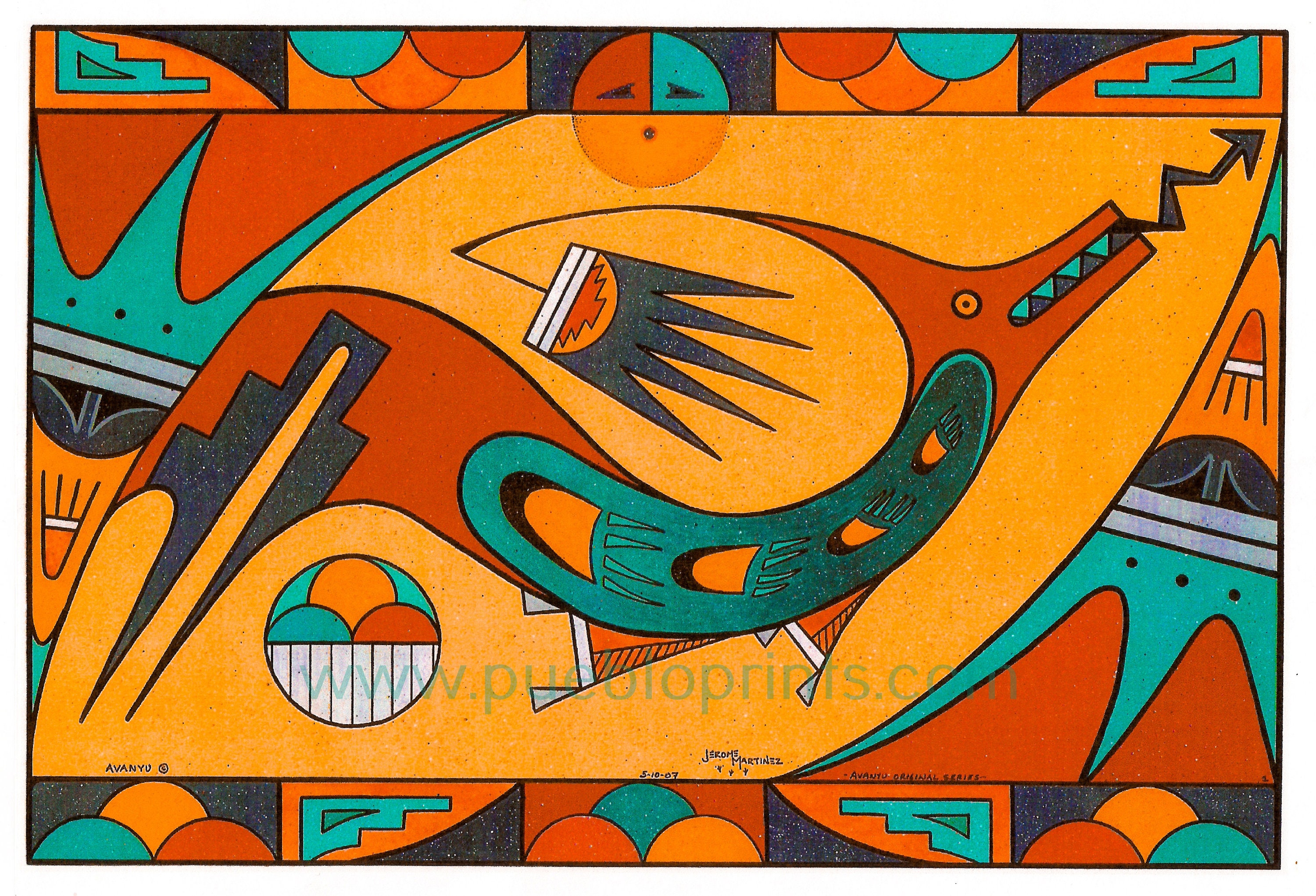 Avanyu Serpent Art Print: Native American Pueblo Art on Canvas - Etsy