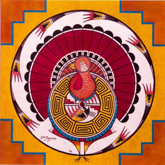 Native American Turkey Art Print: Southwest Style Giclee - Etsy
