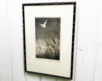 Alfred Rudolph Water Bird Etching Titled “Late Flight” Limited Edition 38/50