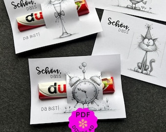 New Year's Eve Table Decorations | Duplo "Nice to see you" | DIY Craft Template for Chocolate Bar Wrappers | Printable PDF Party Favor File