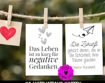 40 Positive Quotes to Print | Gift in a Jar Contents | Encouragement Cards, Motivation, Mindfulness | Last-Minute Gift | Instant Download