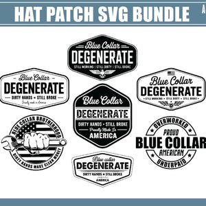 Blå krage hattmärke SVG, rolig lasergravyrdesign (digital nedladdning)