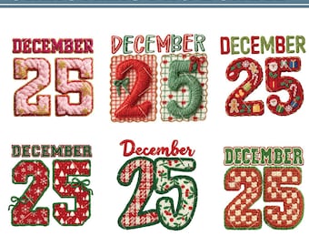 December 25 PNG, Vintage Christmas Design, Retro Holiday PNG, Distressed Sublimation, Varsity Clipart