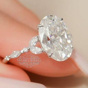 Unique 3 CT Oval Cut Diamond Moissanite Engagement Ring 10K 14K Yellow gold Vintage Wedding Ring Promise Anniversary Bridal Gift for Her