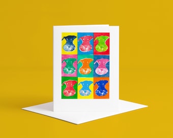 Multicoloured Schnauzer Greetings Card