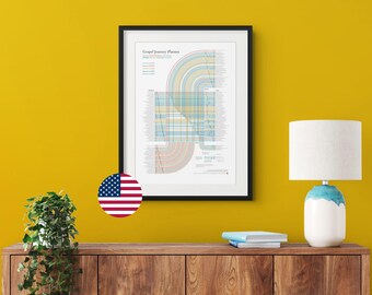 Christian Wall Art, Large – Gospel Journey Planner USA Scripture Print, Bible Data Visualization Gift