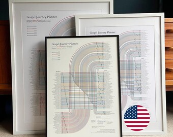 Gospel Journey Planner – 24x36 Large Christian Wall Art, Bible Data Visualisation, Giclée Print
