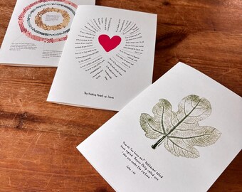 Christian Greetings Cards, Variety Pack – Healing Heart, Faith Hope Love, Jesus Sees You