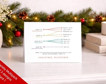 Christian Christmas Card Packs: Bible Verses, Scripture, Faith Gift, Data Art Design