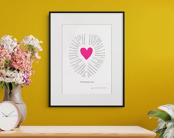 Christian Wall Art, A4 A3 – Healing Heart of Jesus, Bible Verses Scripture Print Gift