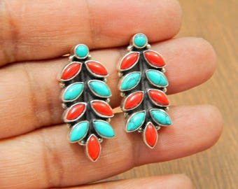 Boucles D'oreilles Pendantes Argent 925 Corail Adastra - Neuves Avec étiquette