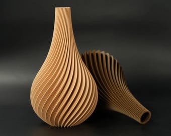 Minimalist spiral vase – Organic Japandi sculpture for the home, decorative dried flower vase, gift idea for interior lovers