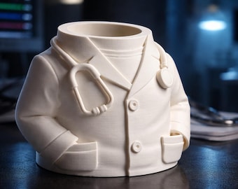 Medical Pen Holder Sculpture – Doctor's Coat Organizer – Gift for Medical Students & Doctors – Desk Accessory
