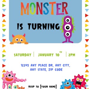 Monster&#39;s First Birthday Invitation