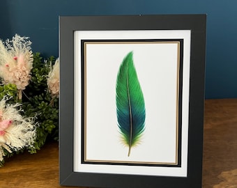 Green Feather Fine Art Print, Wall Decor