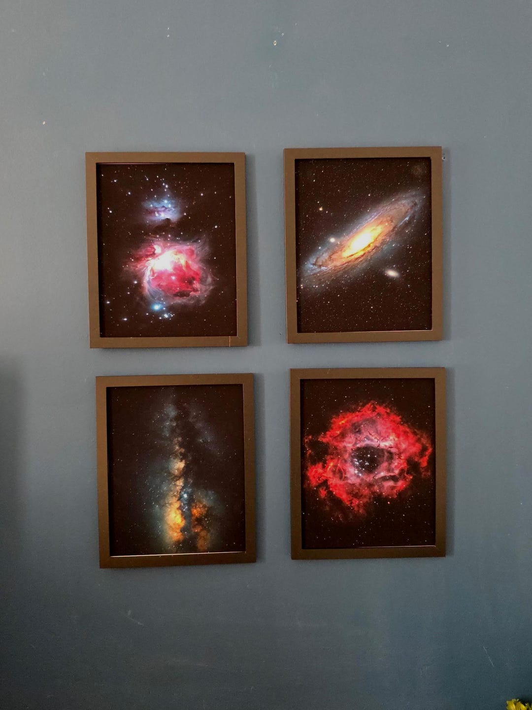 Printed 8x10 Cosmic Wall Art Set of 4, Galaxy & Nebula Space Modern ...