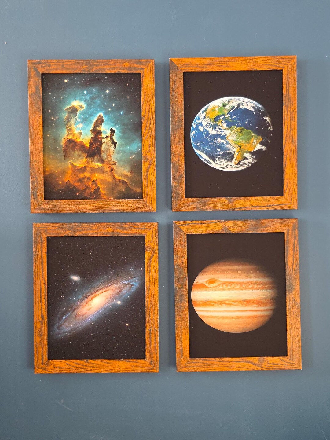 Space Wall Art Set of 4, Galaxy & Planet Prints 8x10, Astronomy Decor ...