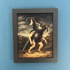 Bizarre Creature Wall Art Print, Cabinet of Curiosities Style, Surreal Medieval Oddity