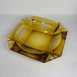 Retro Amber Glass Ashtray