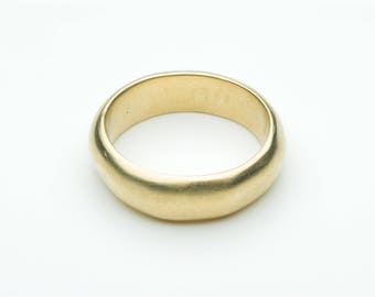 gold band ring chunky unisex promise commitment shipping organic shape