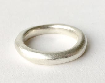gold chunky band ring heavy unisex silver organic shape recycled commitment alternative cast traditional non