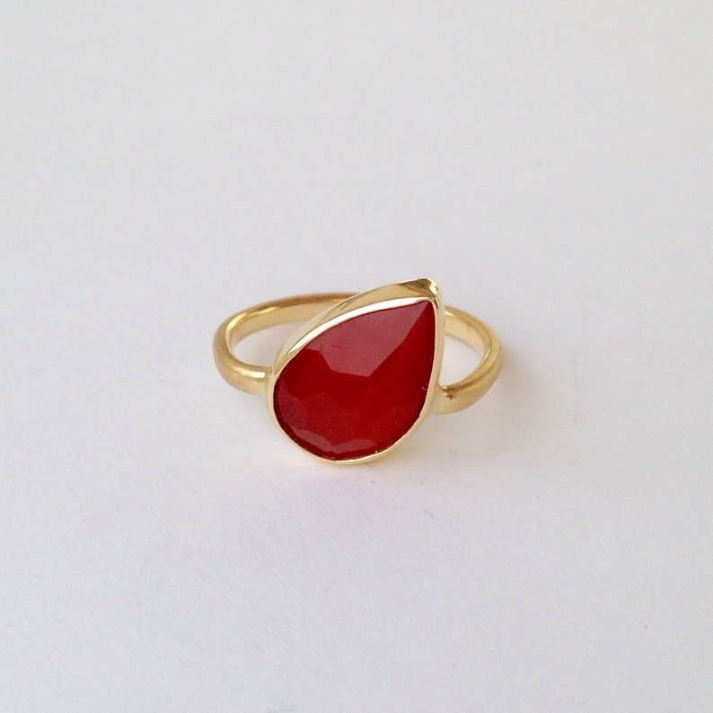 Carnelian and 18 ct gold ring Medieval influenced gold ring non-traditional alternative engagement ring Free Shipping image 3