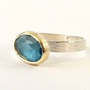 London Blue Topaz Stacking Gemstone Ring - November Birthstone Ring - Birthday Gift for Him - Gift for Her - Anniversary - London Ring