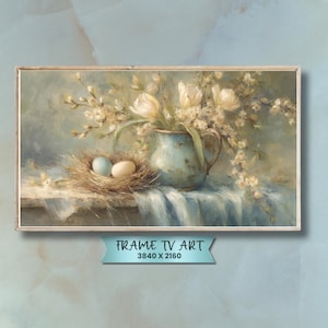 Frame Tv Art Digital Download Easter Artwork Spring Display Samsung Screensaver Cottagecore Style Vintage Aesthetic Wall Decor Neutral