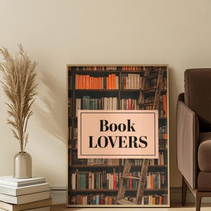 Printable Literary Wall Art Book Lovers Vintage Library Home Decor Reading Nook Home Office Decoration Cozy Bookworm Gift Instant Download