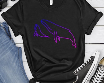 Süßes Wal Shirt, Meeres Leben T-Shirt, Meerestier T-Shirt, süßes Sommer Top, Geschenk für Tierliebhaber, Ozean Leben Shirt, Meeresbiologe Geschenk