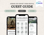 Airbnb Digital Guide Template | Nature Green Mobile Guest Manual | Editable Canva Phone Guide for Short-Term Rentals | Host Info Pack