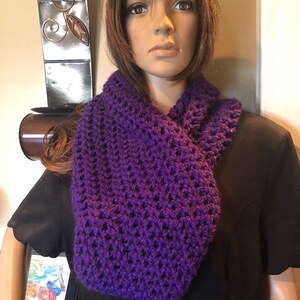 Beautiful Thick Purple Neck Warmer  Unisex  Hand Crochet