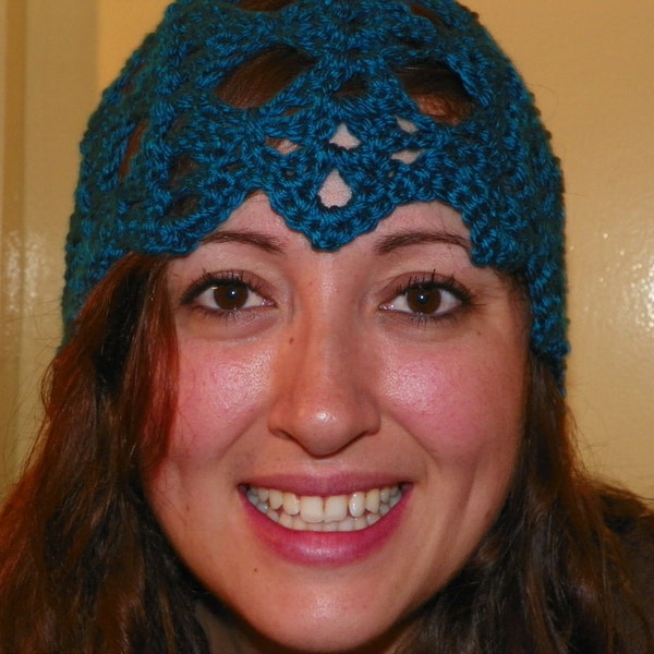 Lady Cleo Hat In Teal Blue or Dark Red for that Classy Look   Hand Crochet