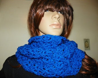 Beautiful Infinity Scarf  Royal Blue Cowl Neck Warmer Very Soft