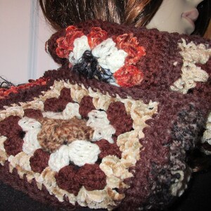 Beautiufl Rustic Scarf Granny Square Scarf Extra Long READY TO SHIP image 4